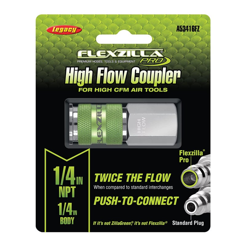 Flexzilla Pro High Flow Coupler, 1/4" Body, 1/4" FNPT - A53416FZ - Image 2